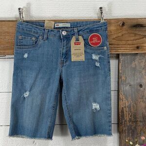 $59 Levi’s Jean Bermuda Shorts Distressed  12R NWT